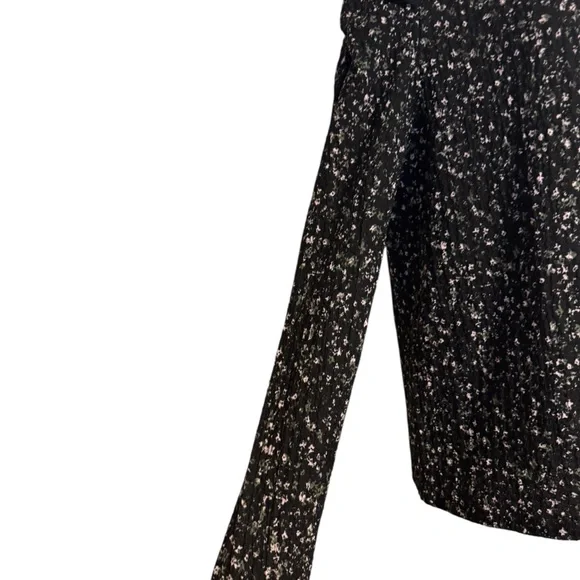 LOFT  SHADES of GREENS SUBTLE PRINT TOP w/SLEEVE DETAIL   LARGE   #4 - Picture 3 of 9